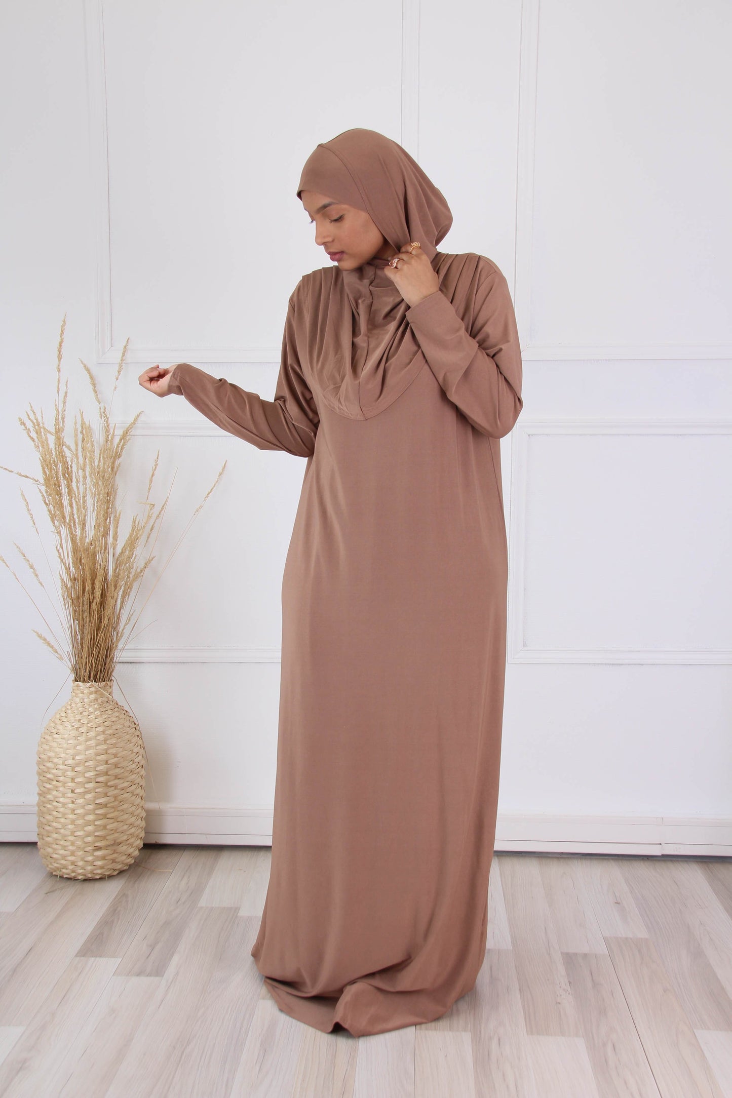 Robe prière à enfiler jersey - Moka
