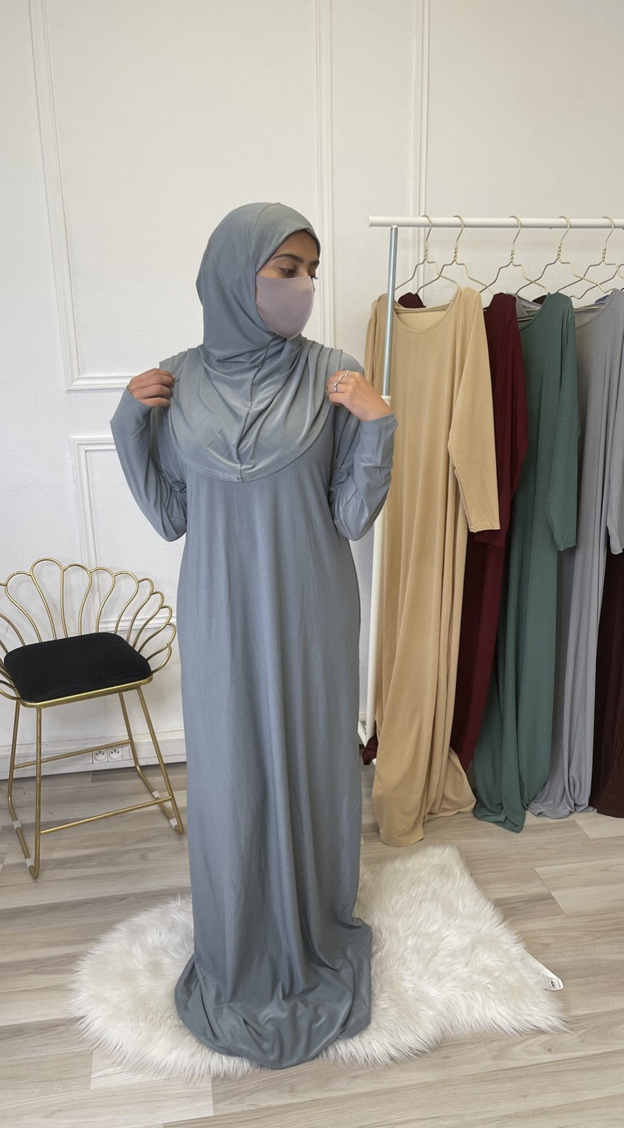 Robe prière à enfiler jersey - Gris