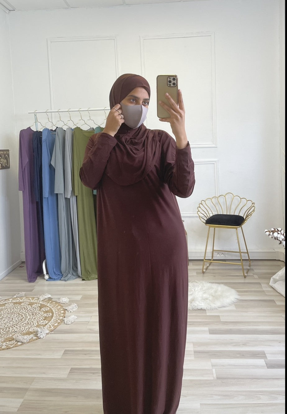 Robe prière à enfiler jersey - Marron
