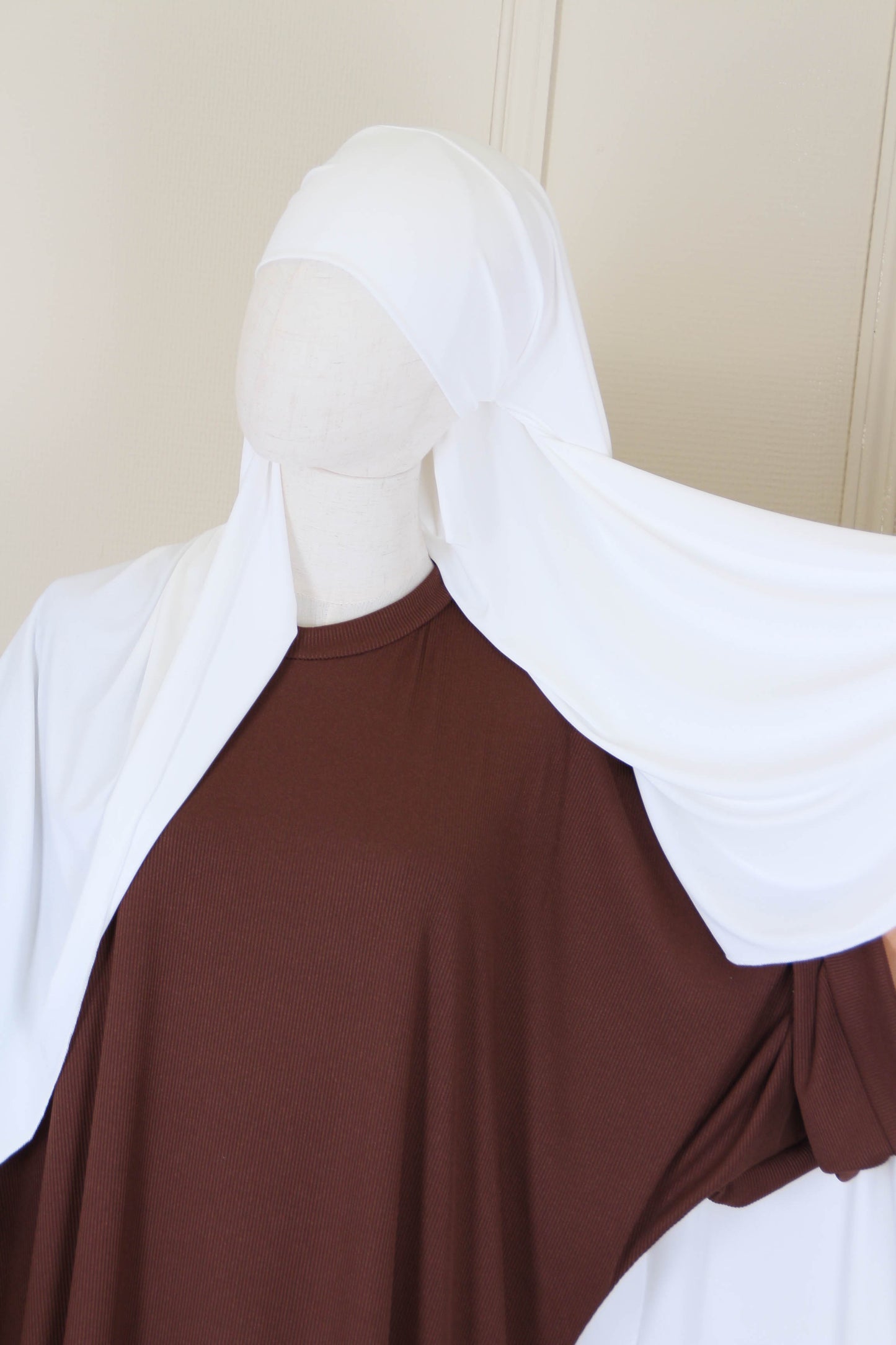 Hijab à nouer jersey premium - Blanc
