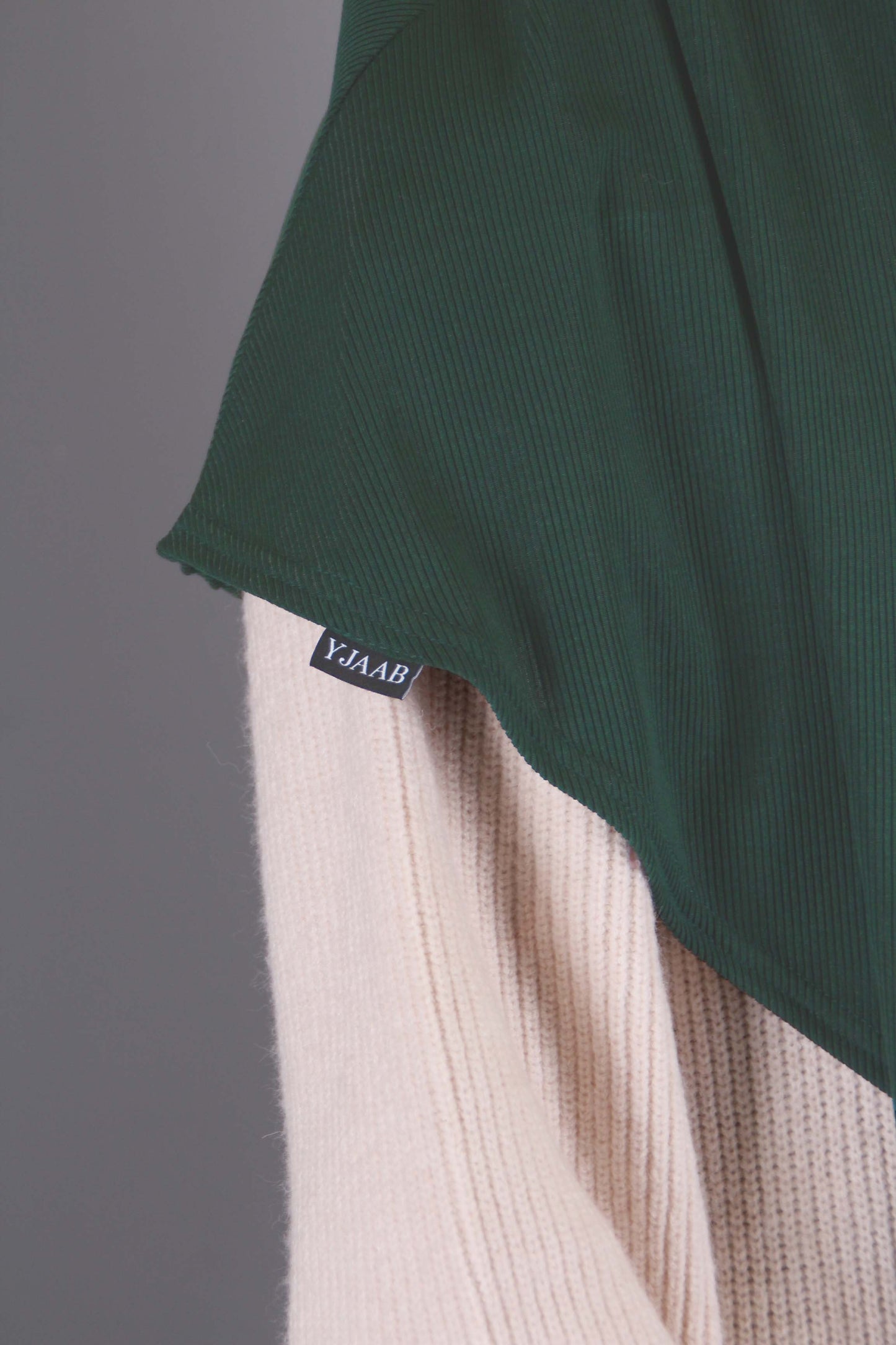 Khimar jersey côtelé à enfiler- Vert foncé