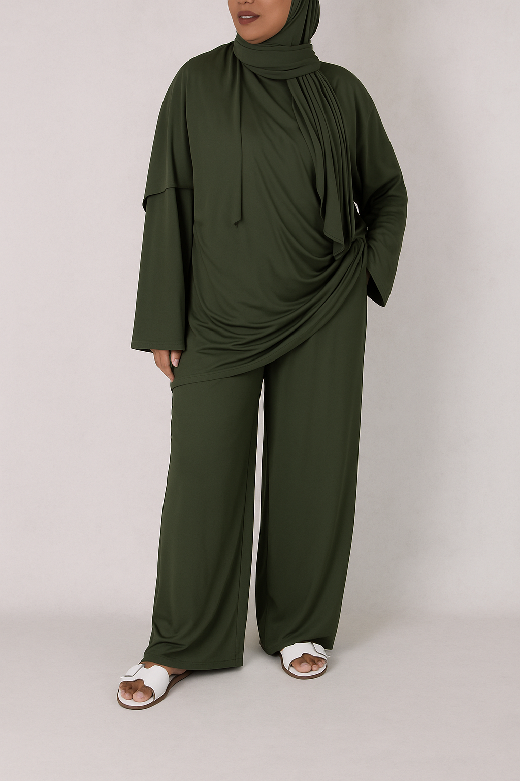 Burkini Malaisya avec cagoule - Kaki