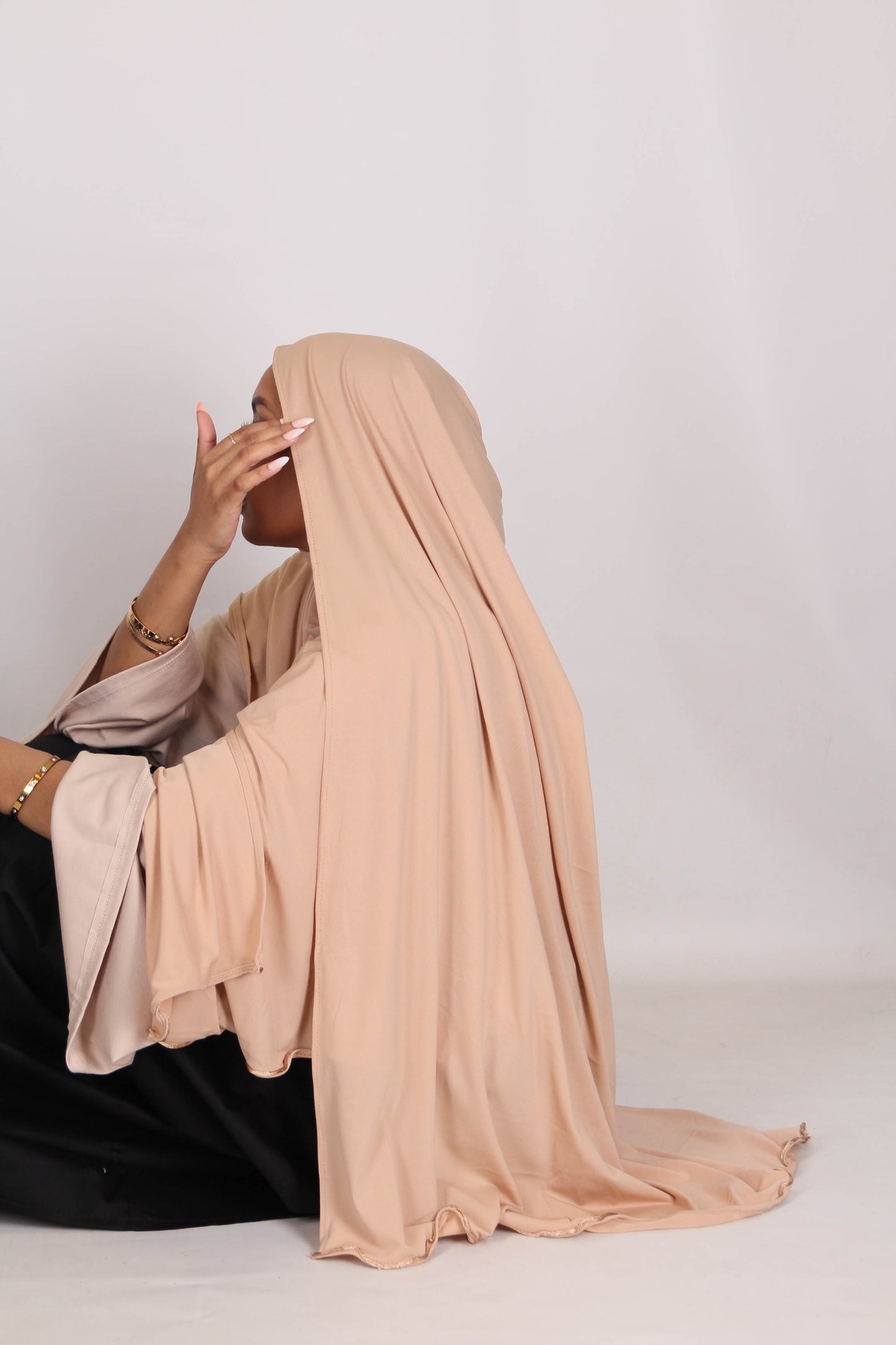 Hijab jersey frisé -Nude