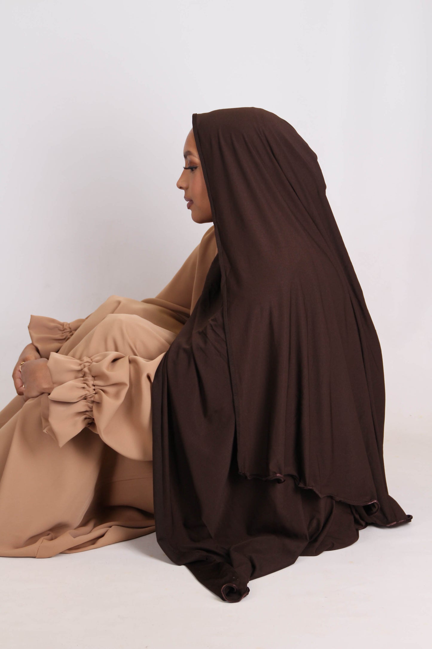 Hijab jersey frisé - Cacao