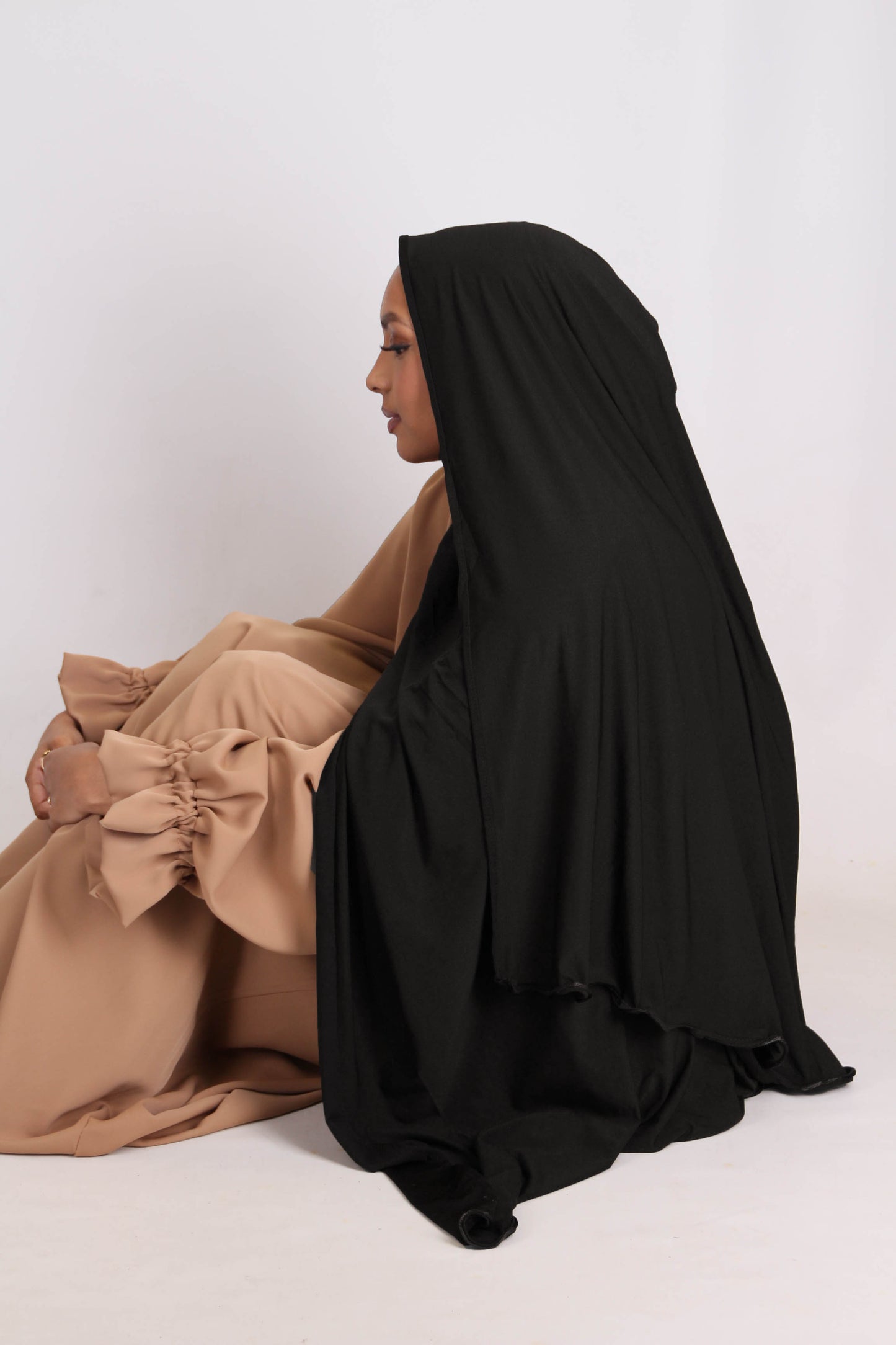 Hijab jersey frisé - Noir