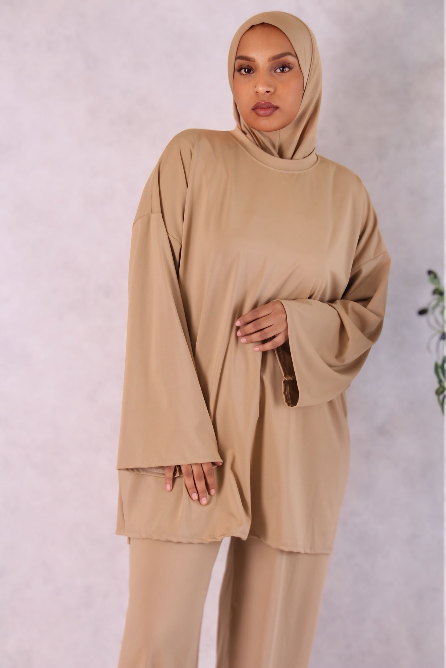 Burkini Malaisya avec cagoule - Camel