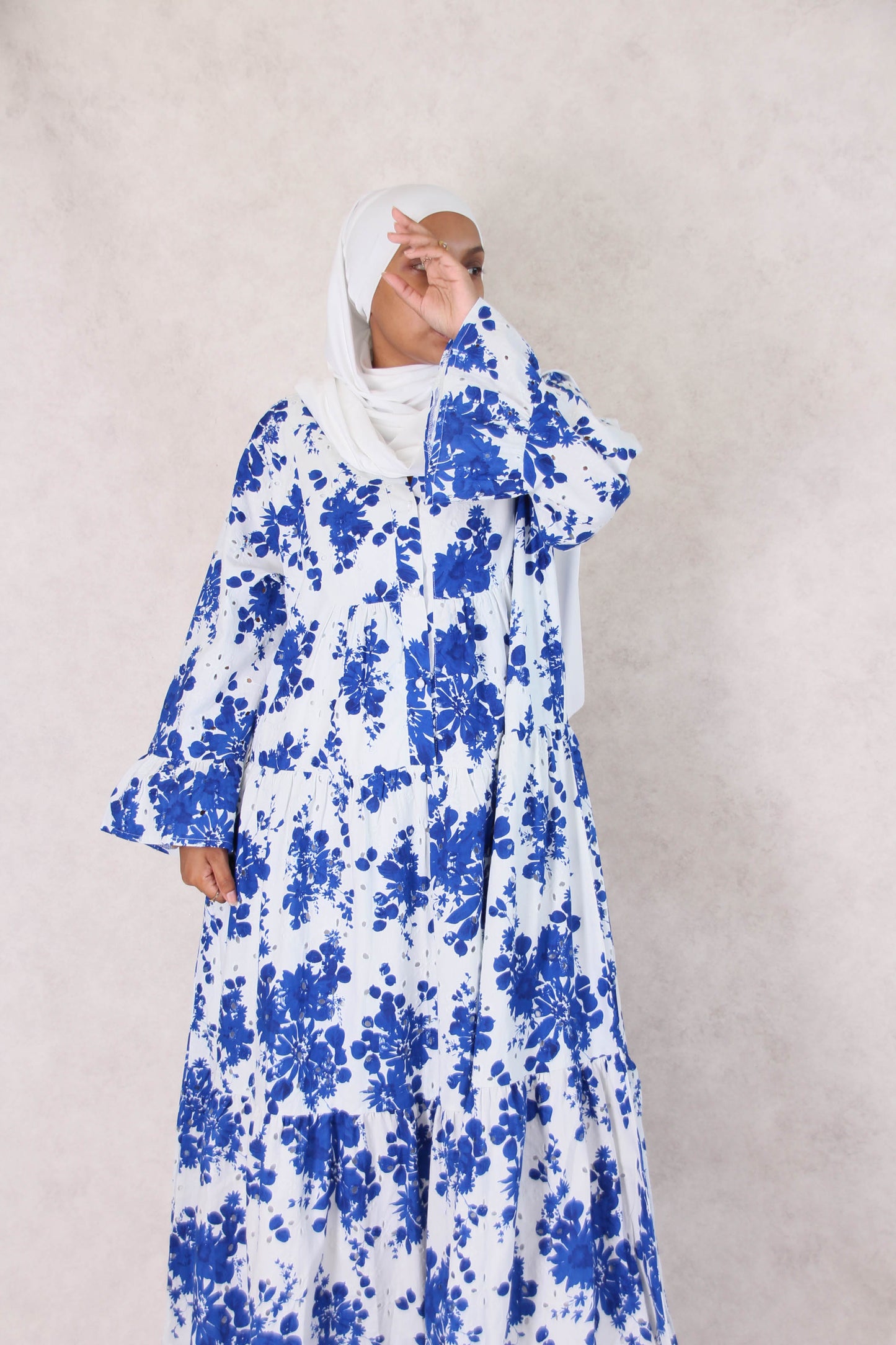 Robe Coton Fleurie Royal