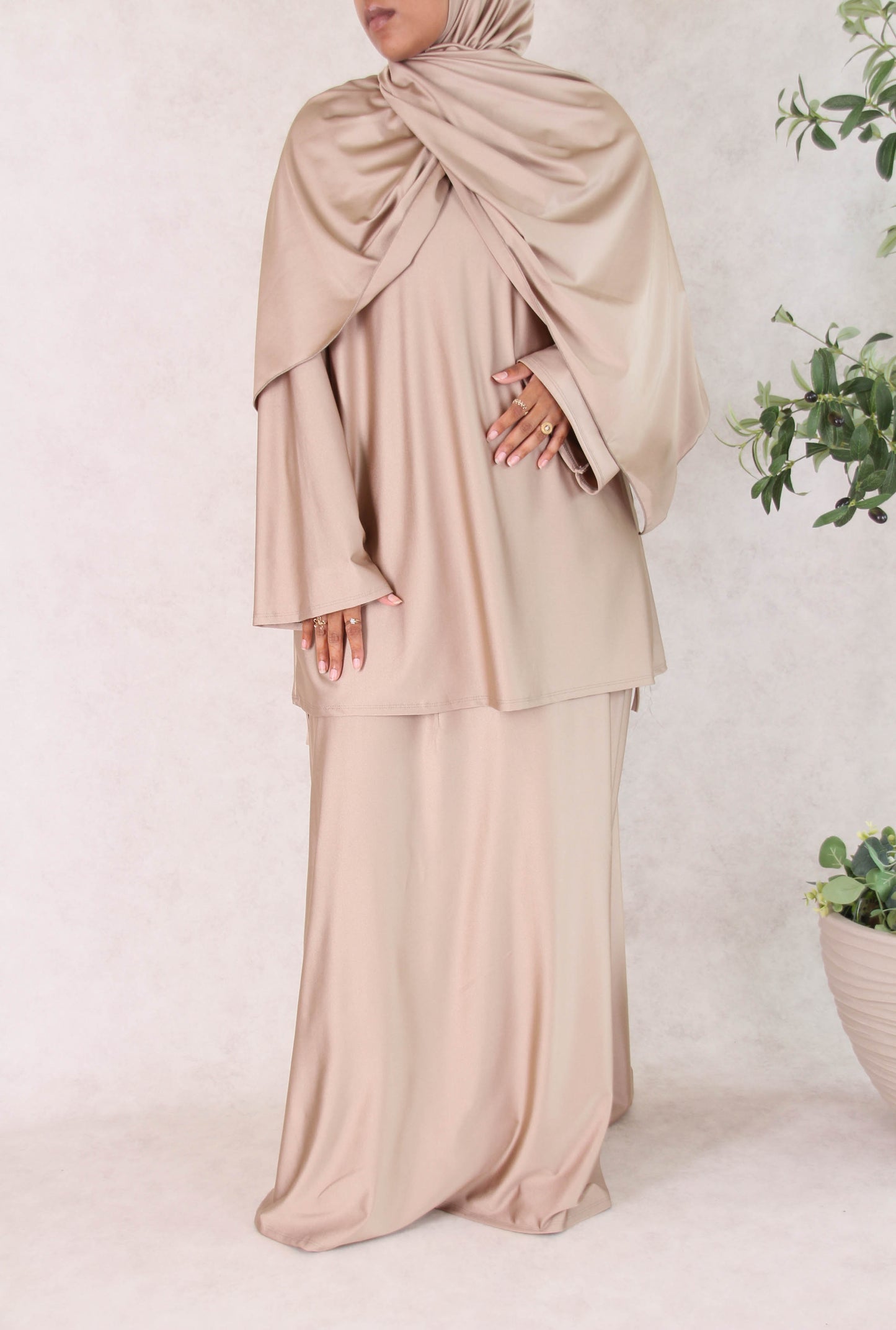 Burkini jupe legging intégré - Taupe