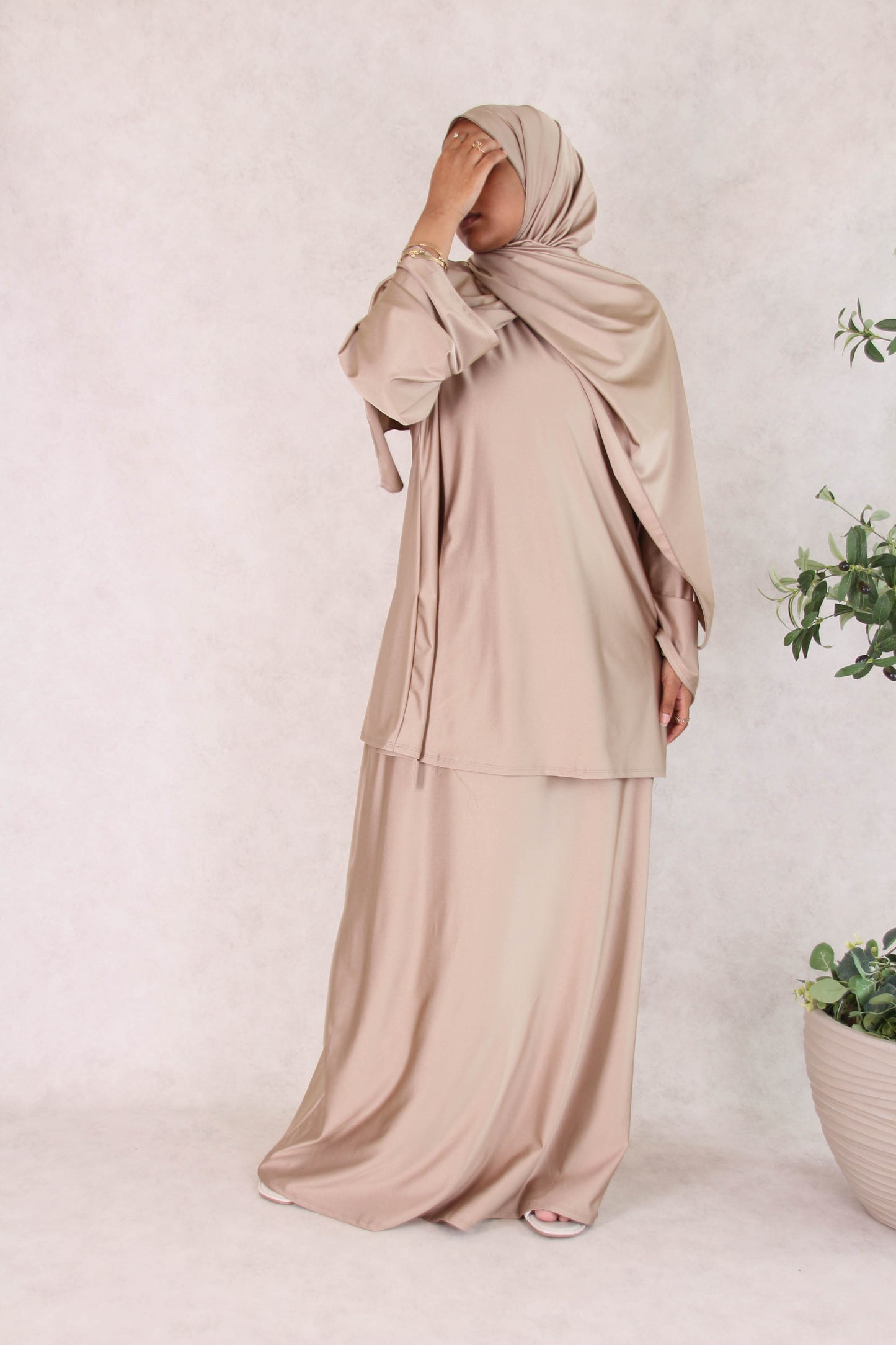Burkini jupe legging intégré - Taupe