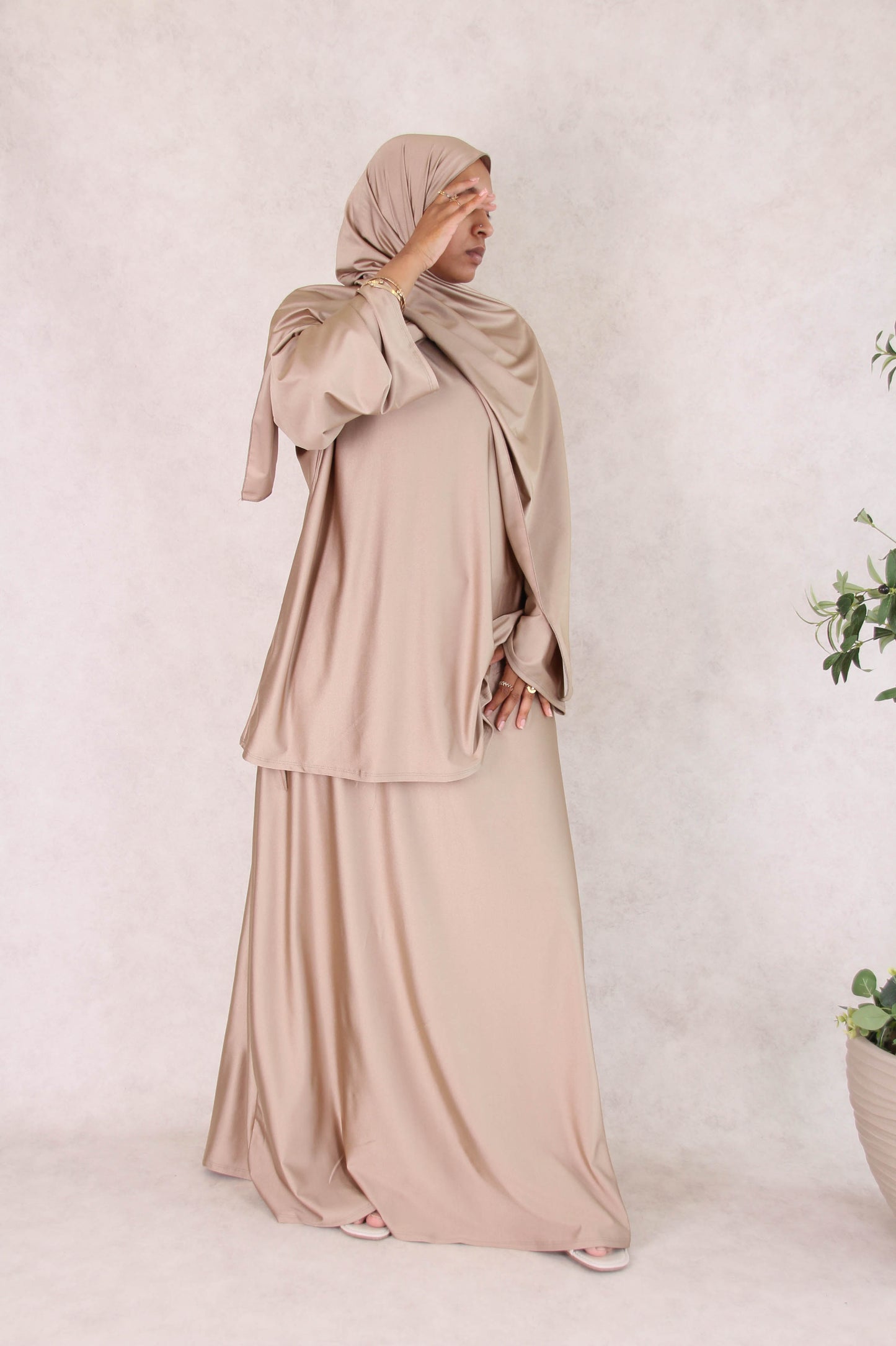 Burkini jupe legging intégré - Taupe