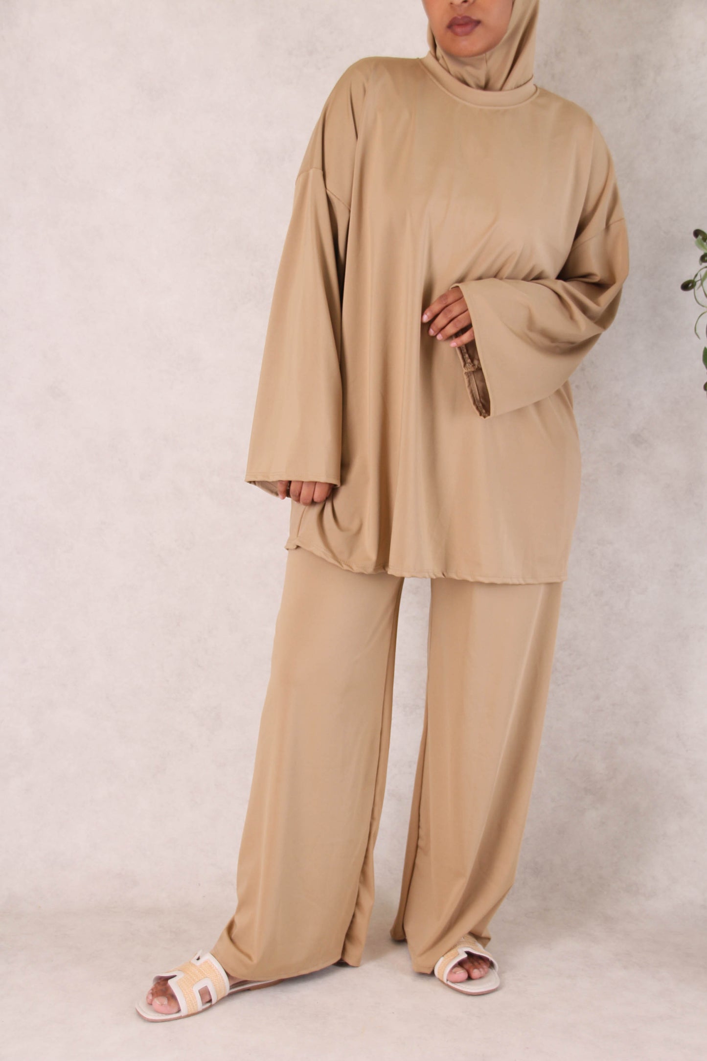 Burkini Malaisya avec cagoule - Camel