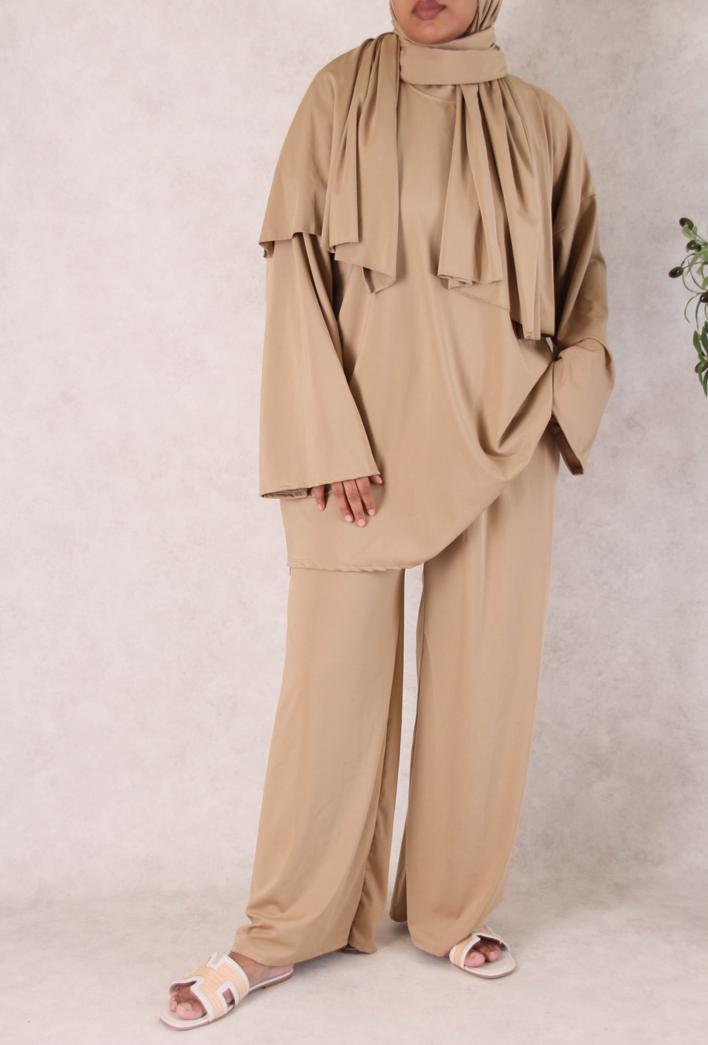 Burkini Malaisya avec cagoule - Camel