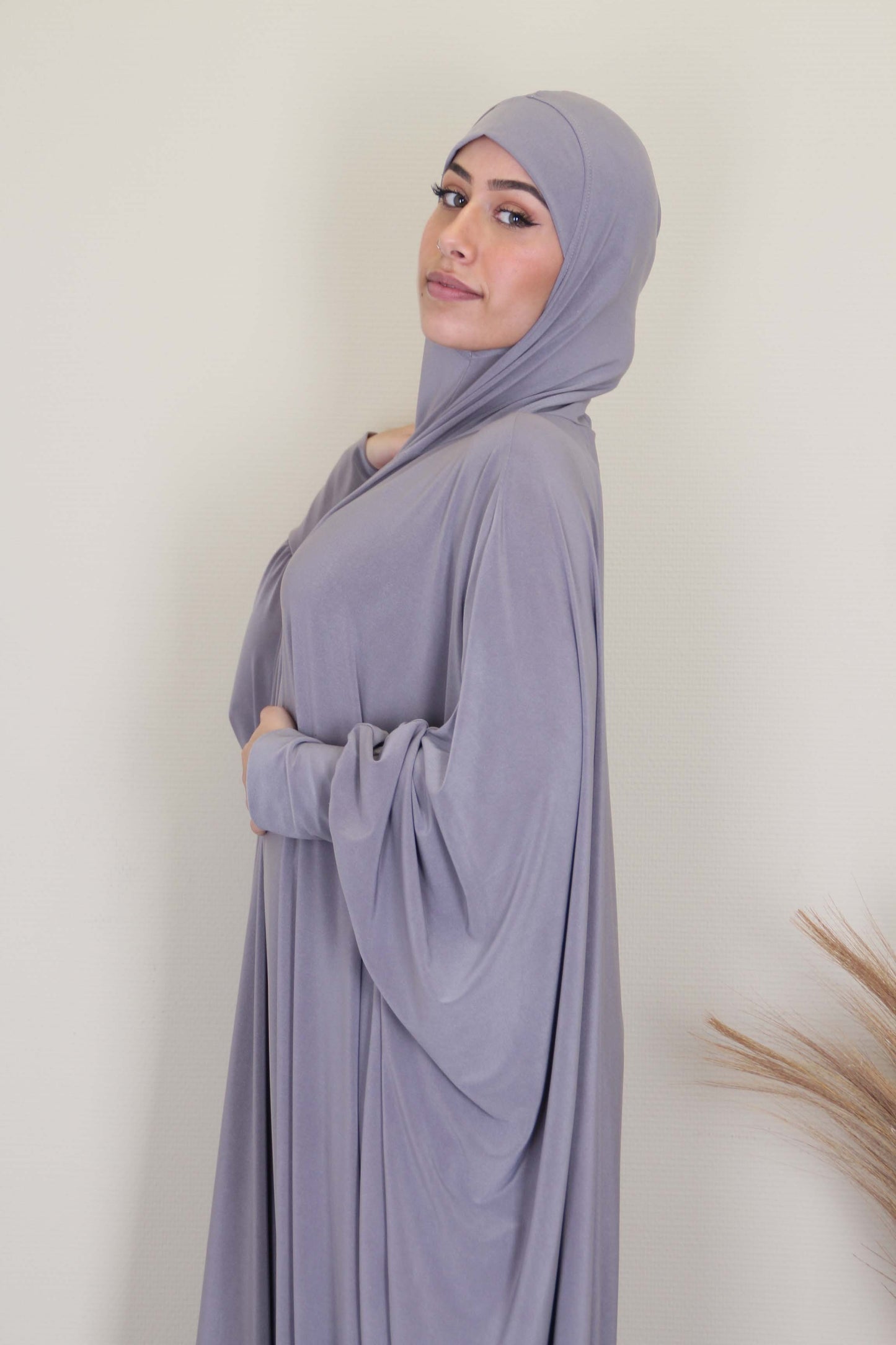 Robe prière papillon  jersey  - Taupe Gris foncé