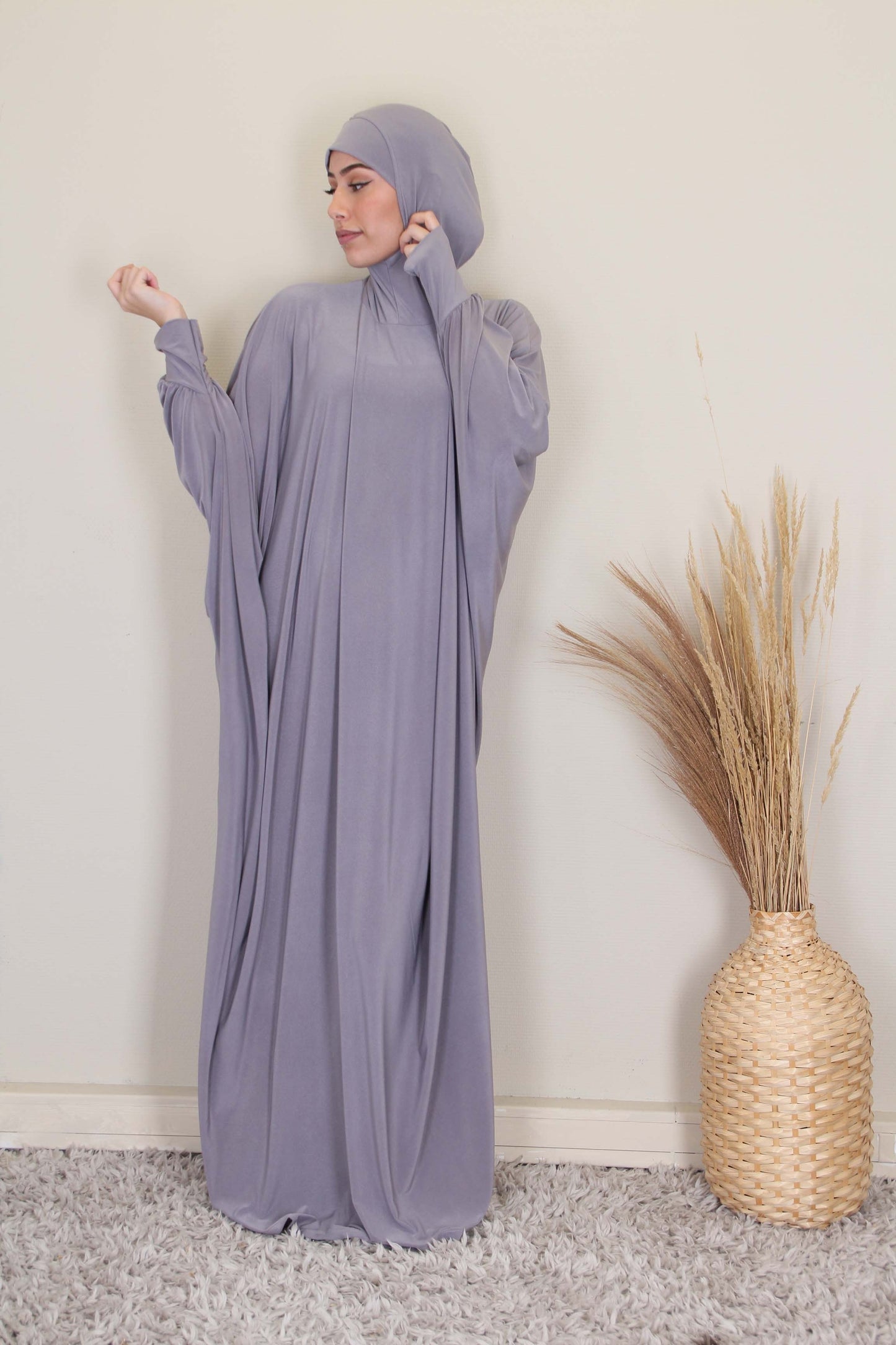 Robe prière papillon  jersey  - Taupe Gris foncé