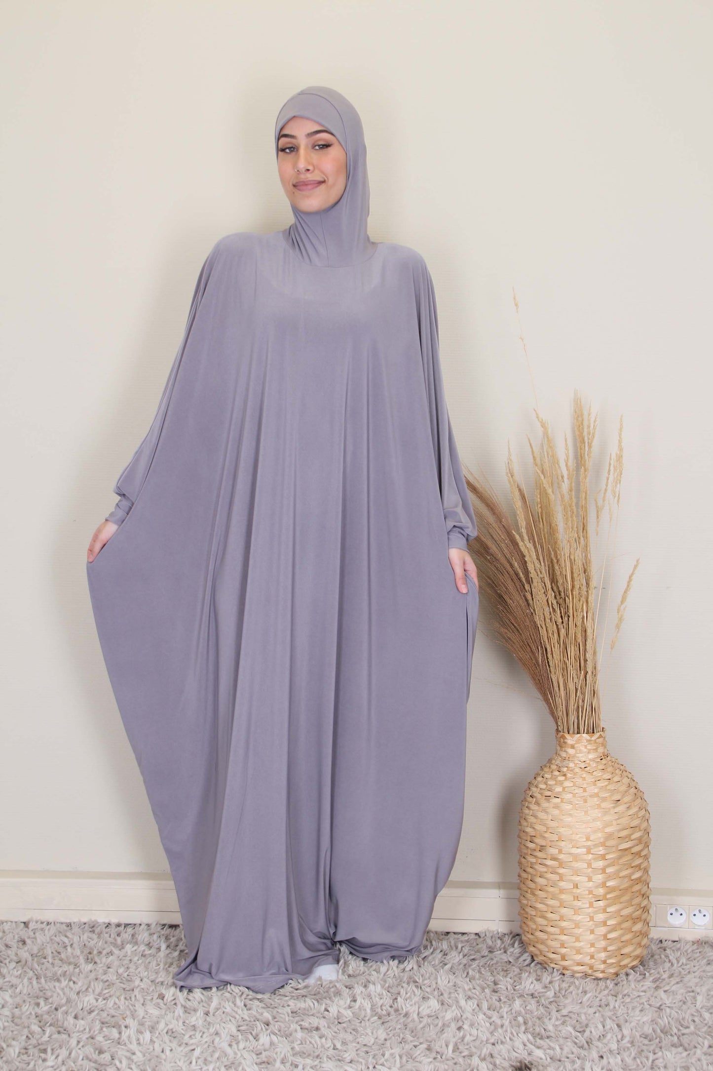 Robe prière papillon  jersey  - Taupe Gris foncé
