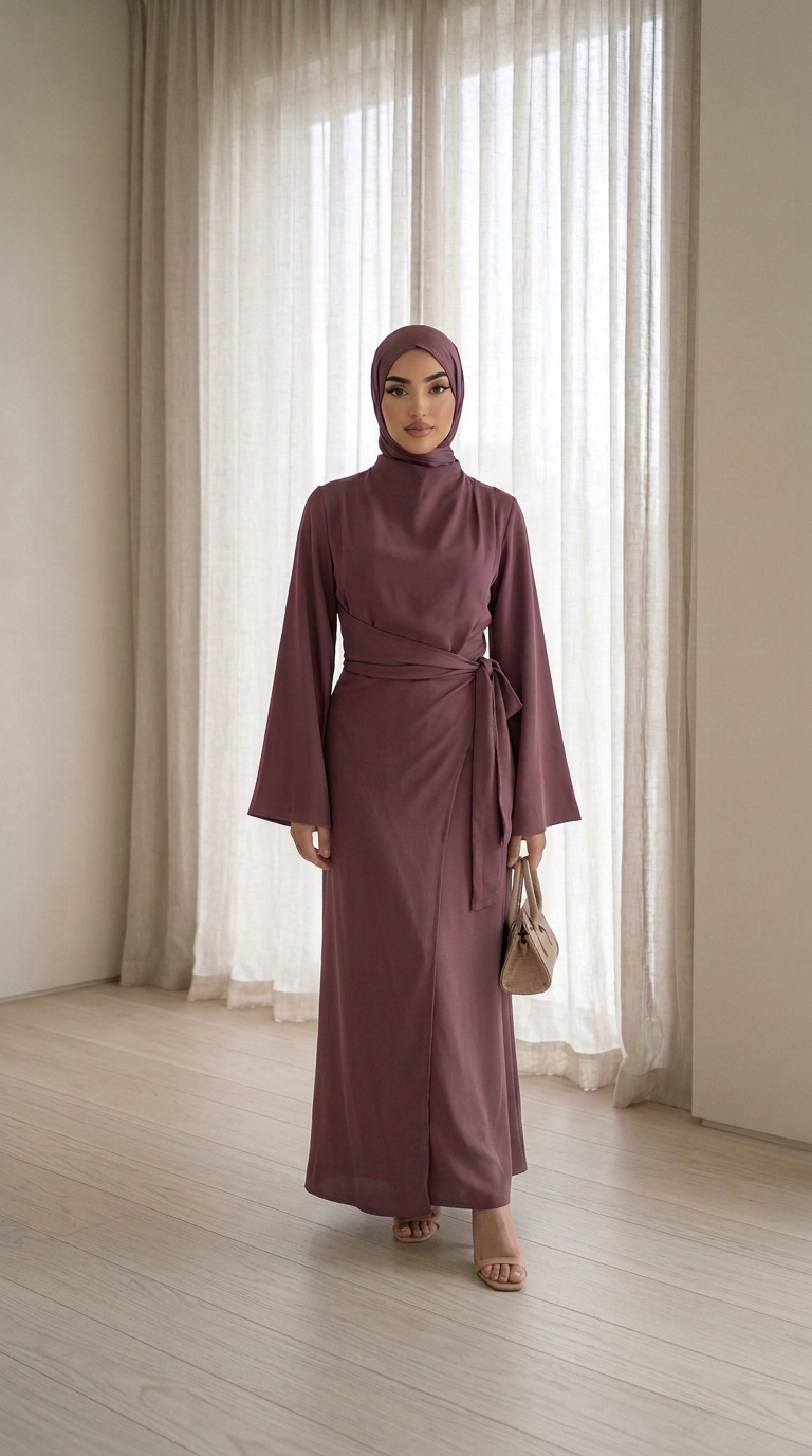 Robe portefeuille - Aubergine