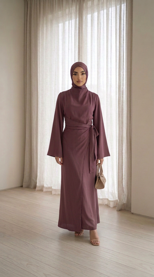 Robe portefeuille - Aubergine