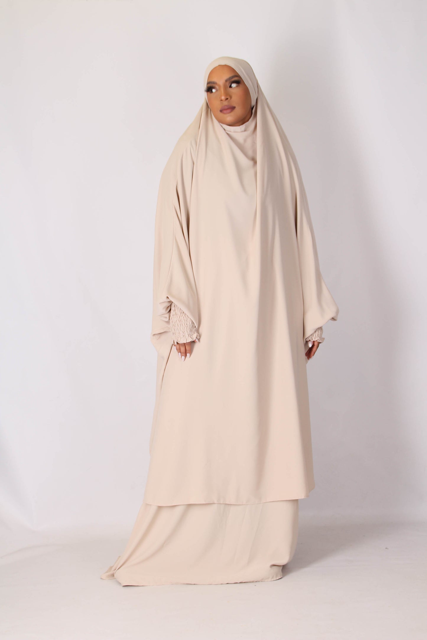 Jilbeb manches tulipe  - Beige