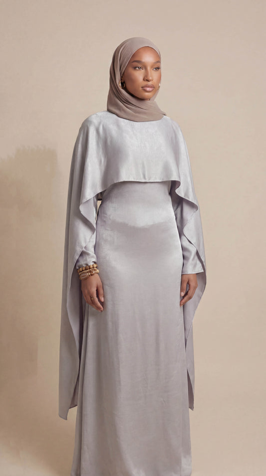 Robe Dahlia - Gris clair  reflet lilas