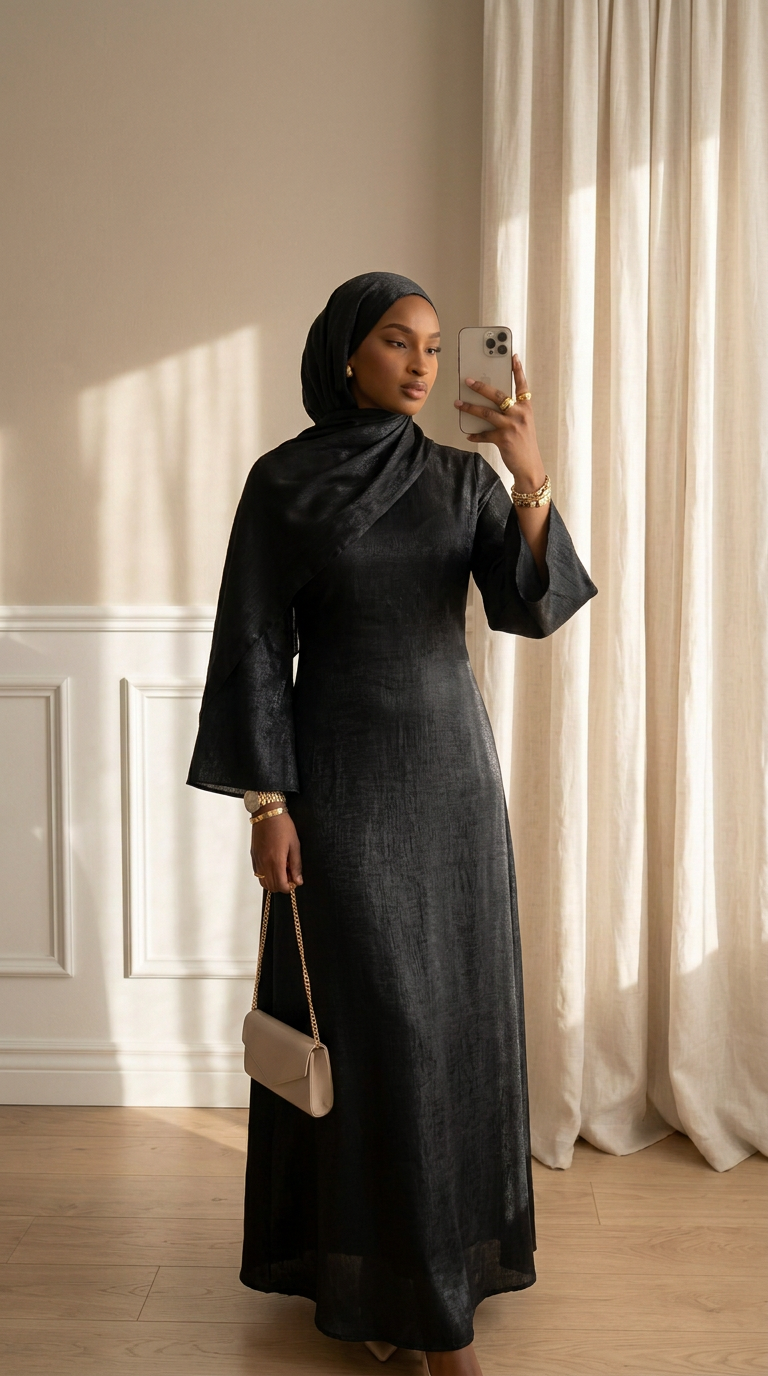 Robe nacré Magnolia - Noir