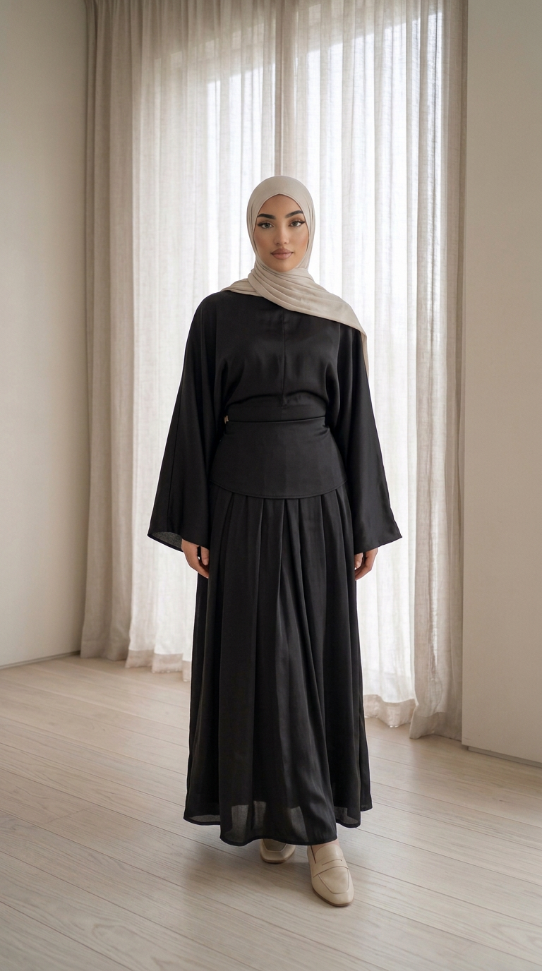 Ensemble jupe et haut organza - Noir