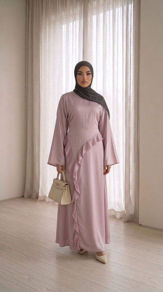 Robe longue volantée élégante - Orchidée