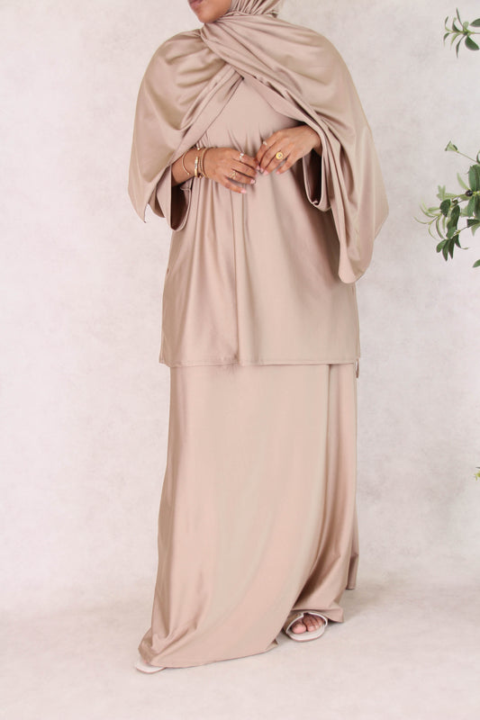 Burkini jupe legging intégré - Taupe