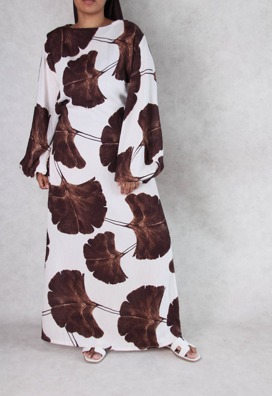 Robe Taha'a Feuilles Chocolat