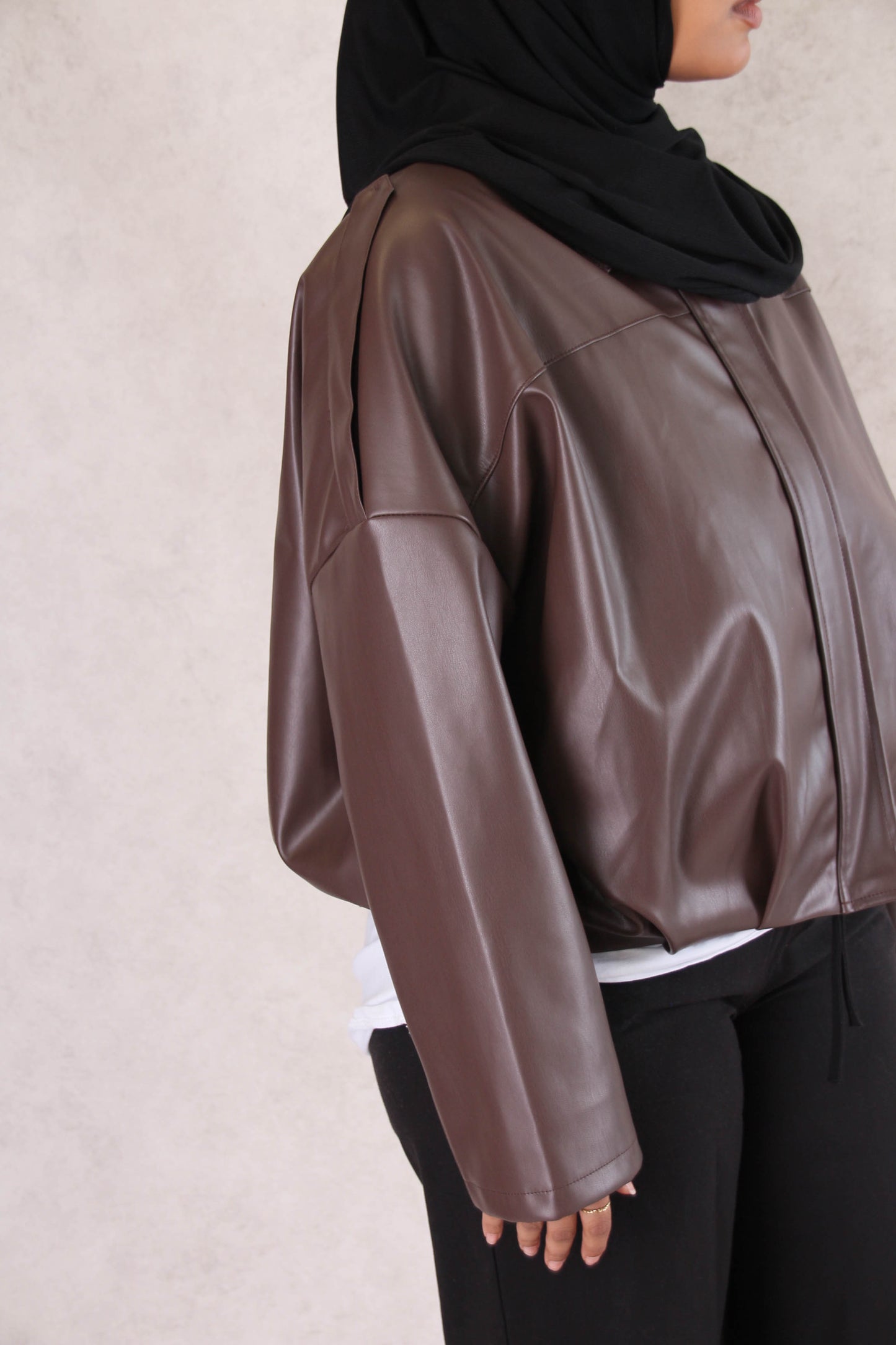 Veste simili cuir - Cacao
