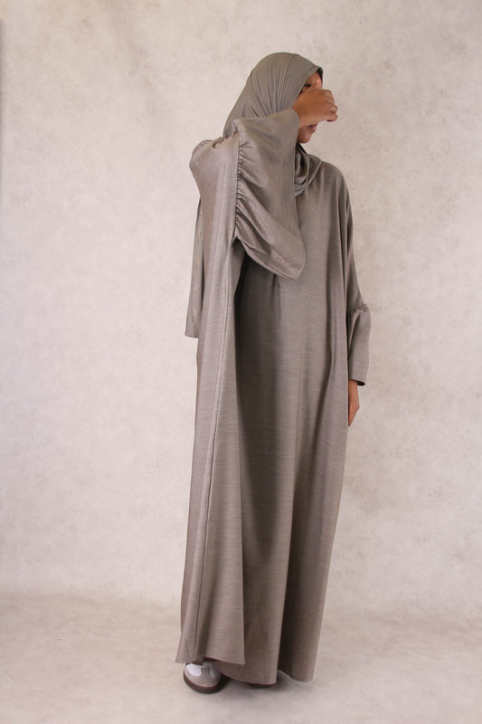 Abaya taqiyah - taupe doux